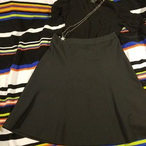 Black A-line skirt